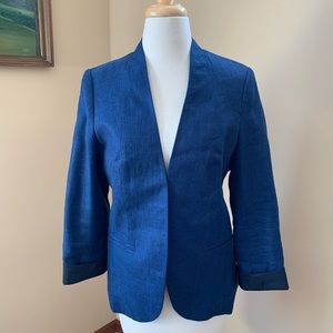Limited Lined Linen Blue Blazer - M